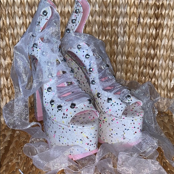 YRU Shoes - YRU Ballet Bae Confetti Platforms